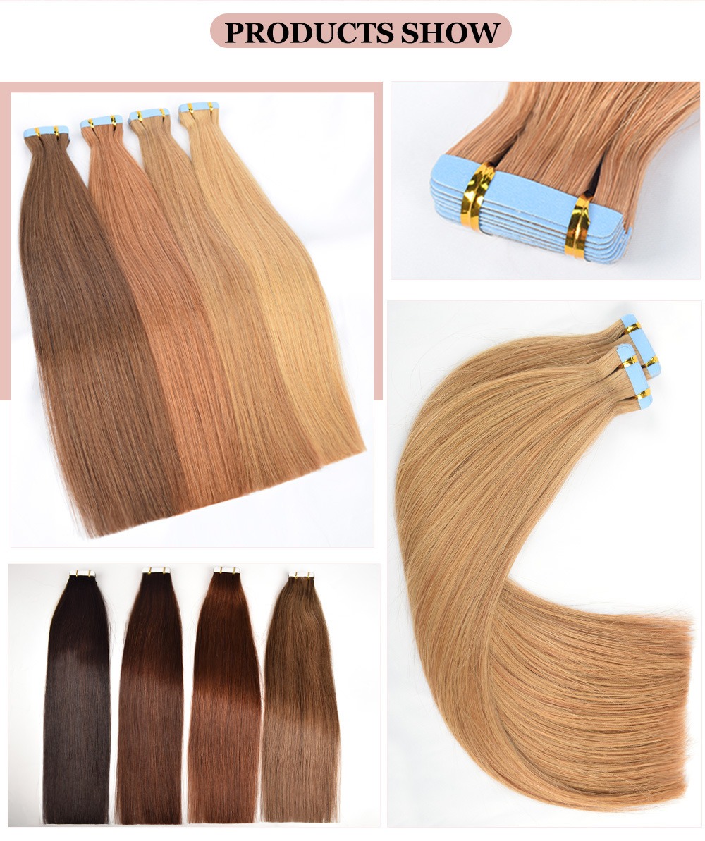Seamless human hair extensions designed to blend seamlessly with film hair wig style